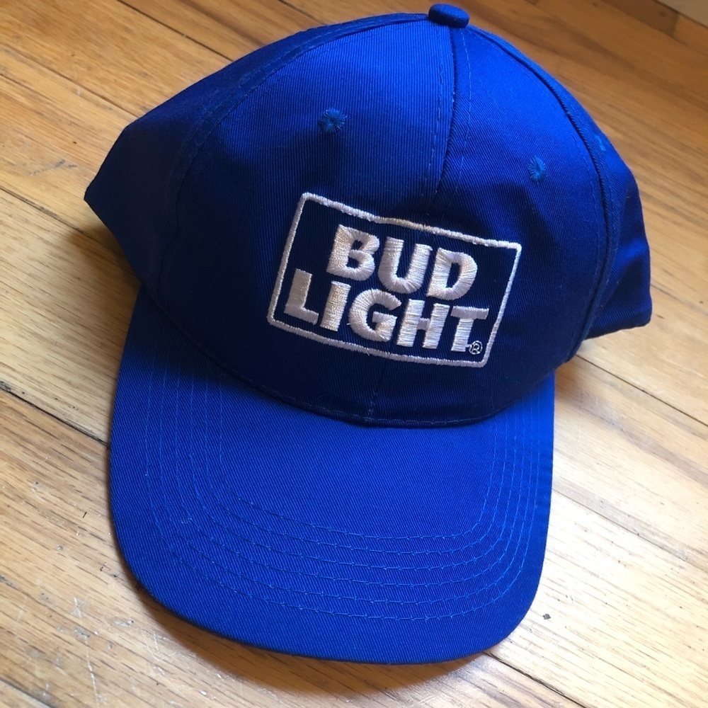 Bud Light Hat : adjustable back blue beer